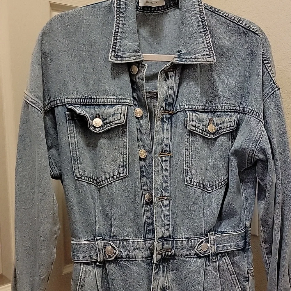 Light Blue Denim Jumpsuit - Picture 2 of 5